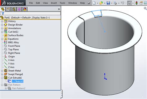 solidworks sheet metal cylinder with flange|solidworks sheet metal cylinder.